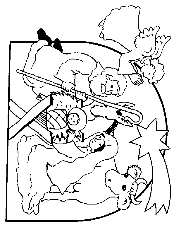 Szopka Bożonarodzeniowa kolorowanki